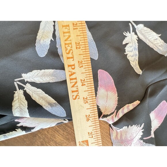 Boho Kimono Cardigan Sheer Feather Print Summer Cover Up Medium - Picture 5 of 6